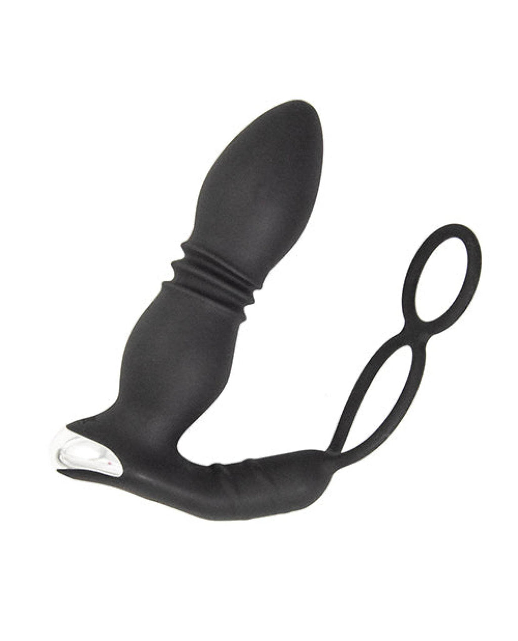 Ass-station Remote Prostate Power Plug w/Cock & Ball Ring - Black - SEX LOVE DOLLS