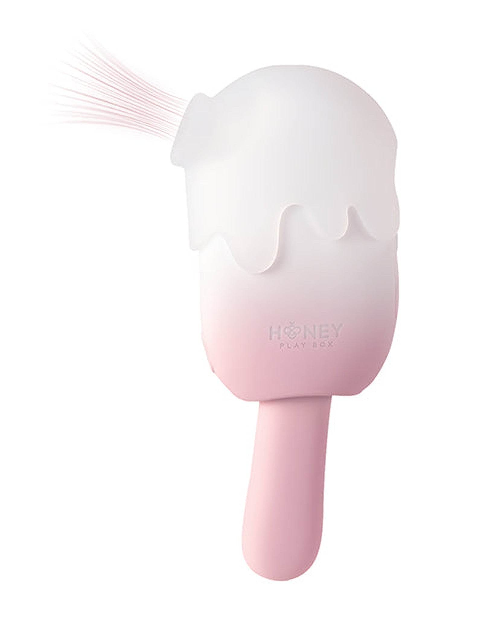 Bite Me Sucking, Tapping & Vibrating Cream Pop Stimulator - Pink/White - SEX LOVE DOLLS