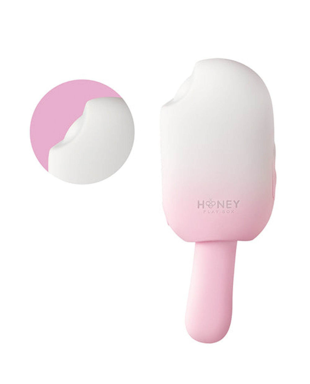 Bite Me Sucking, Tapping & Vibrating Cream Pop Stimulator - Pink/White - SEX LOVE DOLLS