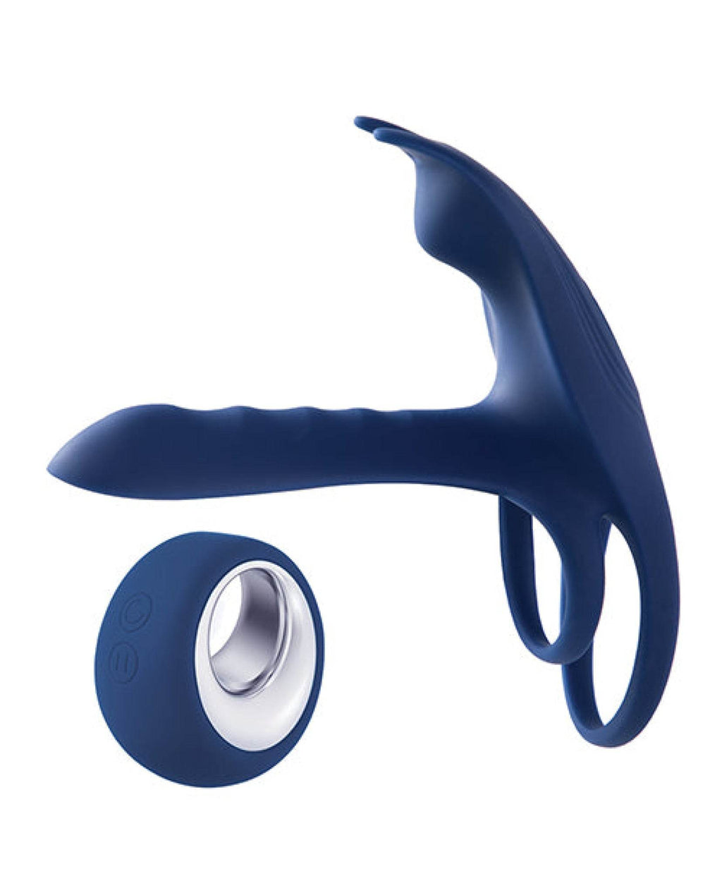 Black Fox Vibrating Girth Enhancer Penis Sleeve - Blue - SEX LOVE DOLLS
