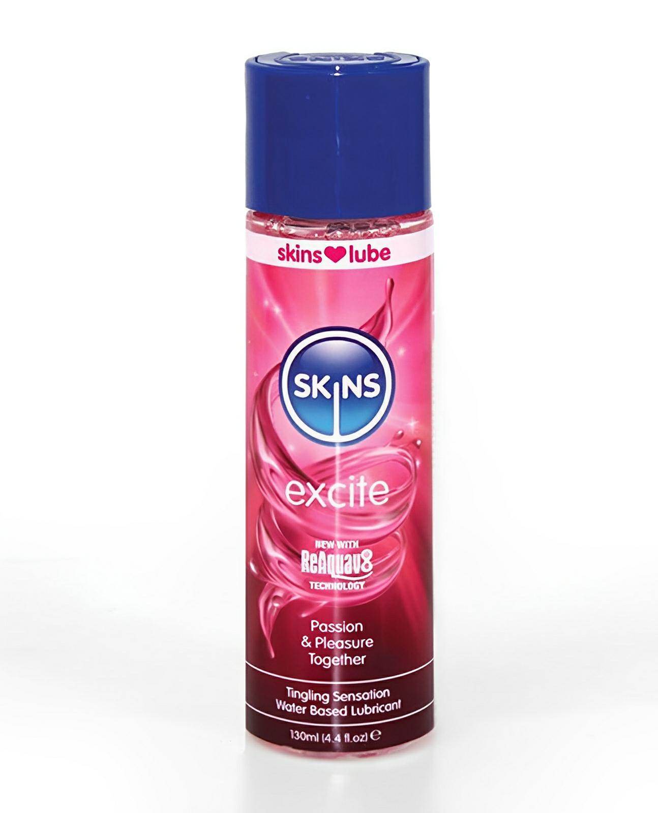 Skins Excite Water Based Lubricant - 4.4 Oz - SEX LOVE DOLLS