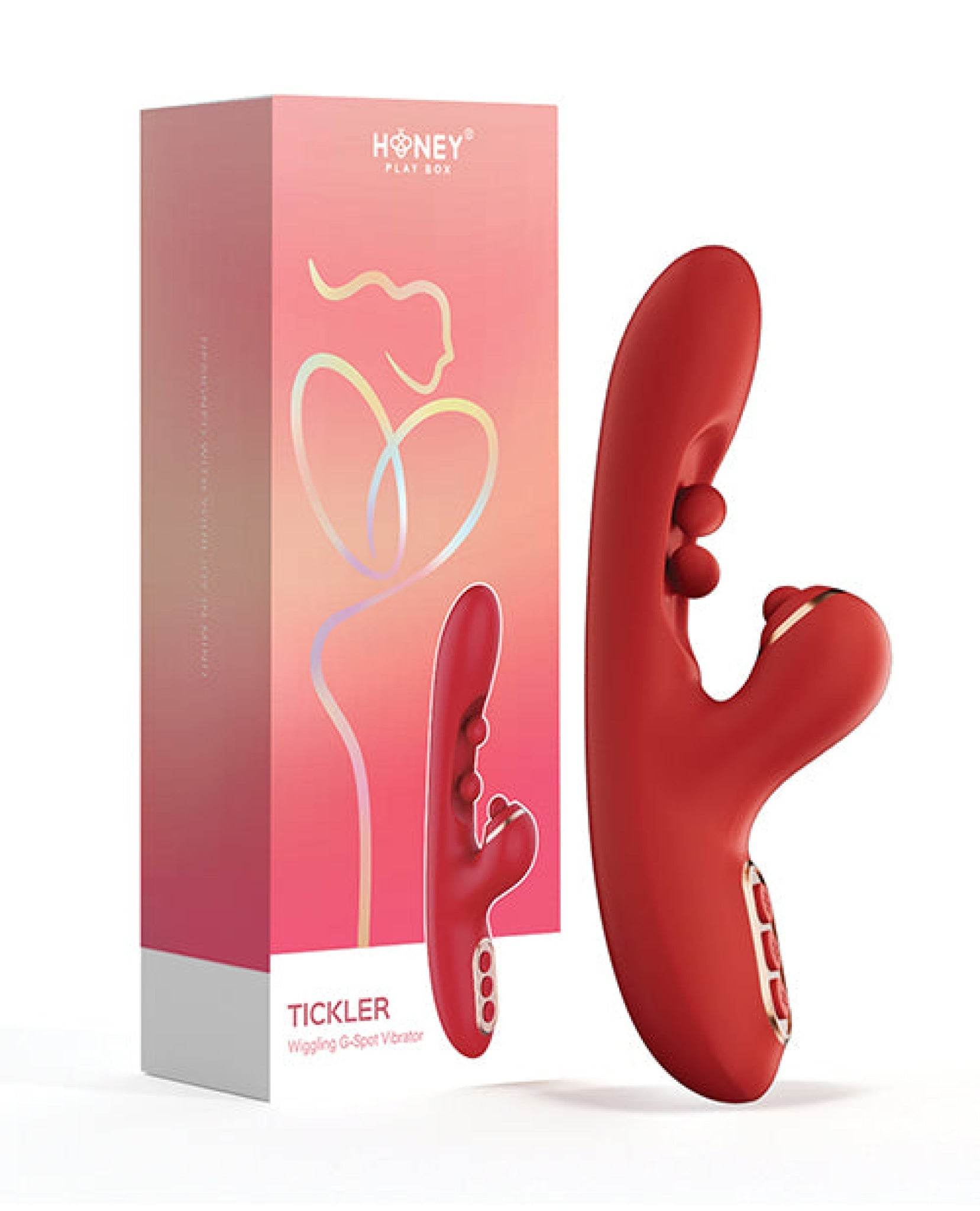Tickler Wiggling G-Spot Vibrator & Tapping Clitoral Stimulator - Red - SEX LOVE DOLLS
