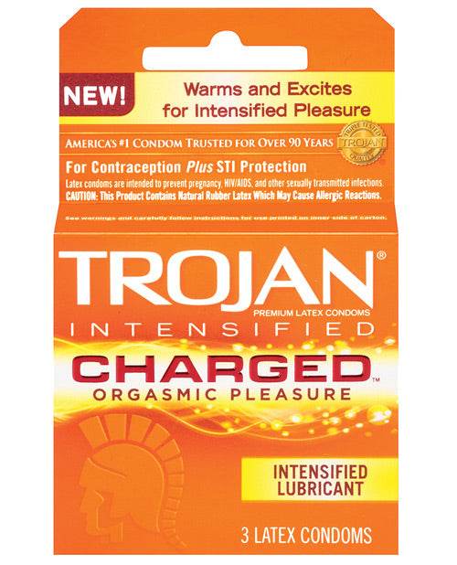 Trojan Intensified Charged Condoms - Box of 3 - SEX LOVE DOLLS