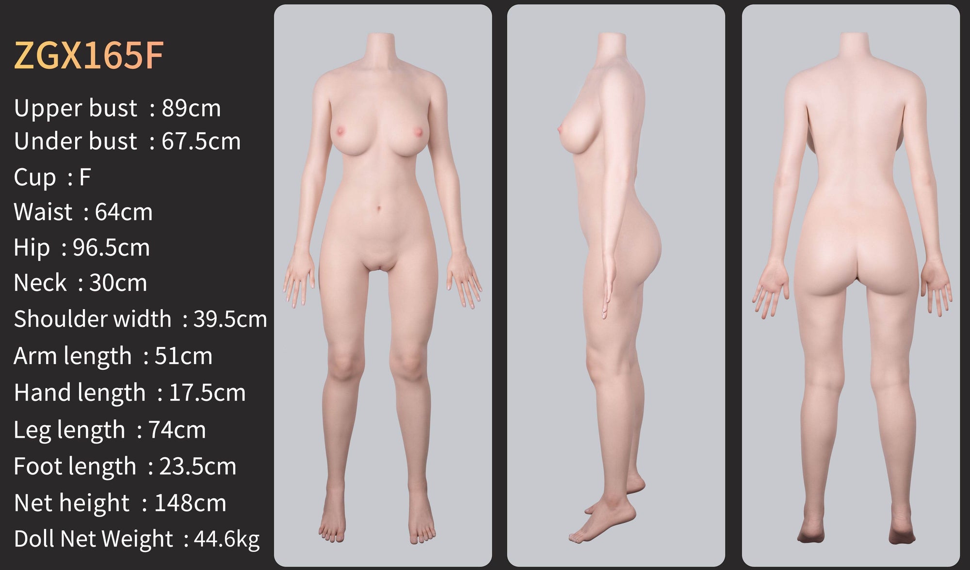 Tina(Movable Jaws Version)ZG165F-165cm F Cup Fair Skin Sex Doll GE141-1 - SEX LOVE DOLLS